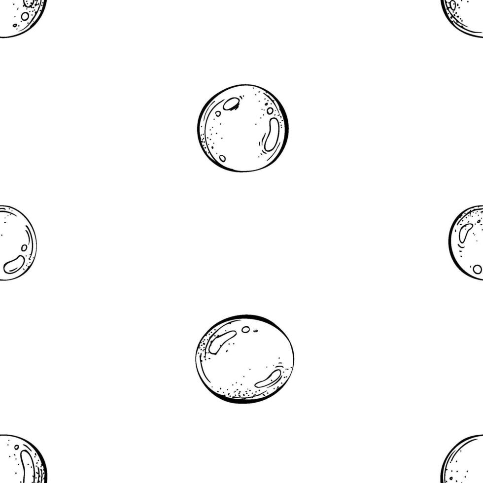 Round bubbles of water, soap. Marine illustration of the underwater world hand drawn in black ink graphically. seamless pattern, pattern, ornament, simple in EPS vector
