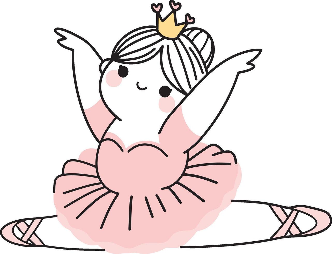 Cute Chubby Ballerina Princess Illustrations Collection of adorable chubby ballerina princess vector