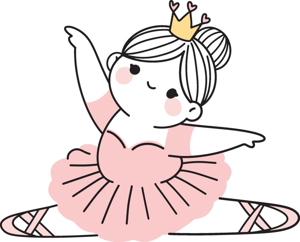 Cute Chubby Ballerina Princess Illustrations Collection of adorable chubby ballerina princess vector