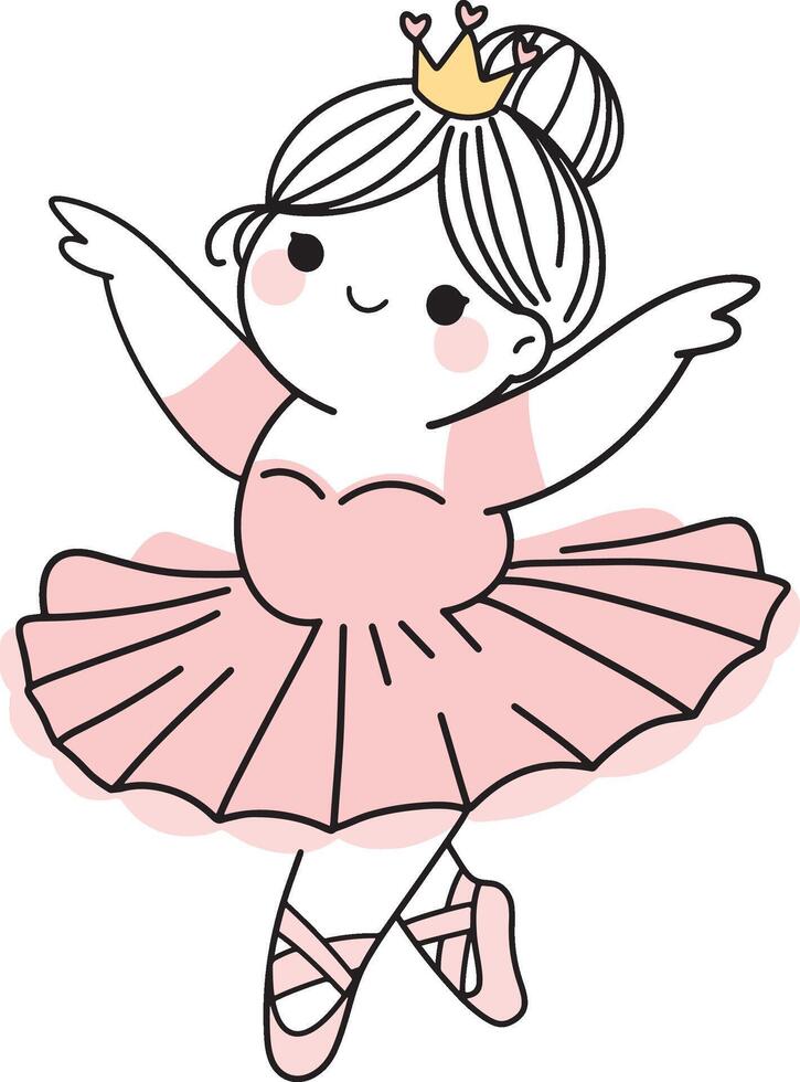 Cute Chubby Ballerina Princess Illustrations Collection of adorable chubby ballerina princess vector