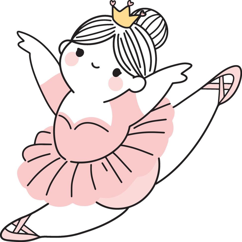 Cute Chubby Ballerina Princess Illustrations Collection of adorable chubby ballerina princess vector