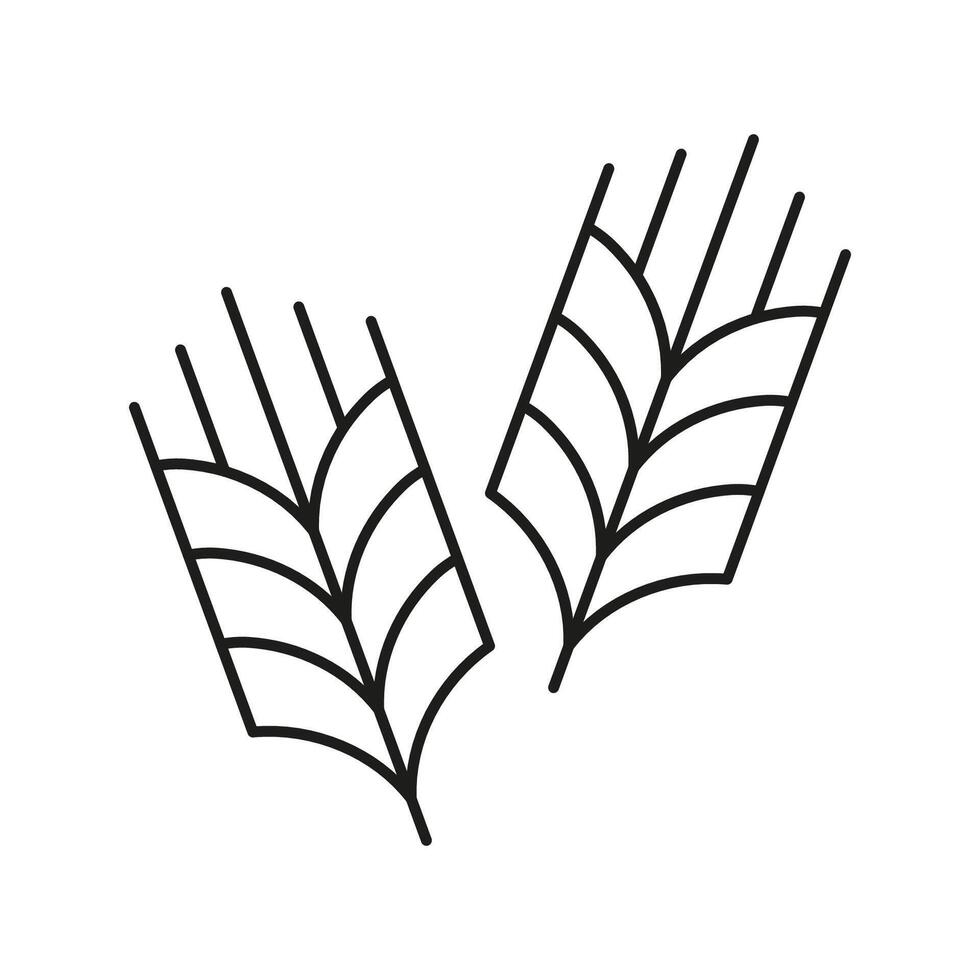 Wheat Stalks Line Icon. Vegan Diet And Healthy Food Choices. Organic Nutrition And Wellness. Natural Nutritious Food Choices. Isolated Illustration vector