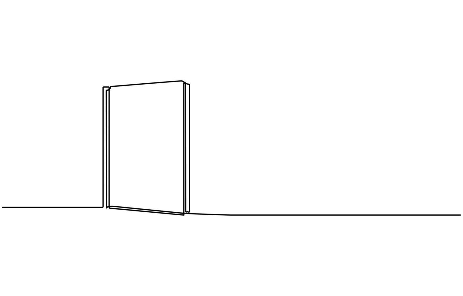 book opening page one line drawing continuous educational concept illustration for simplicity decoration and copy space, The book is drawn with one line. Modern outline doodles of an open book vector