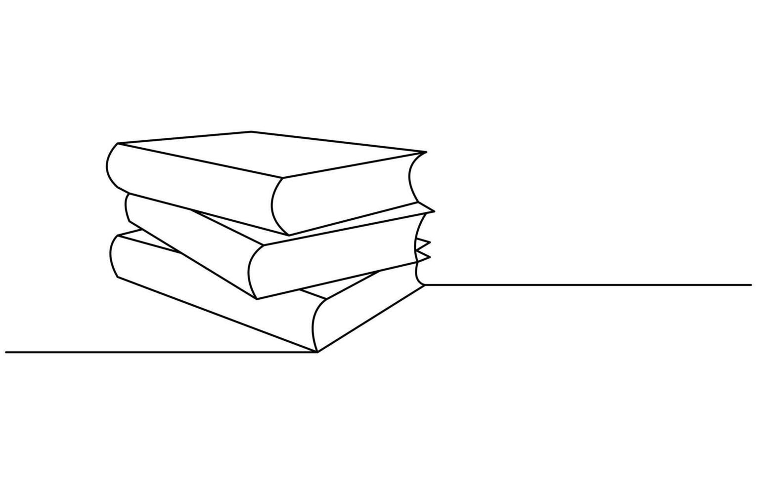 book opening page one line drawing continuous educational concept illustration for simplicity decoration and copy space, The book is drawn with one line. Modern outline doodles of an open book vector