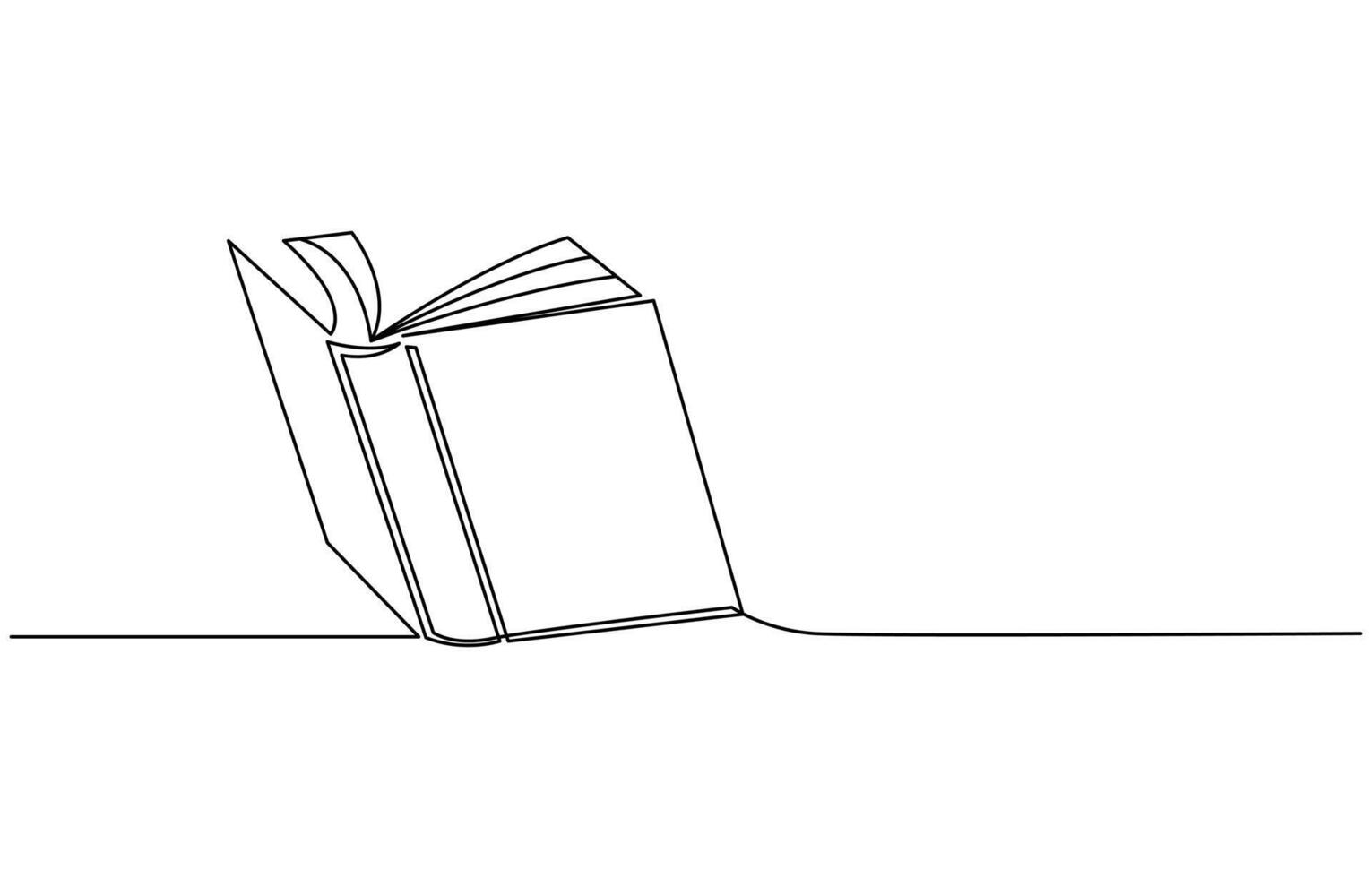 book opening page one line drawing continuous educational concept illustration for simplicity decoration and copy space, The book is drawn with one line. Modern outline doodles of an open book vector