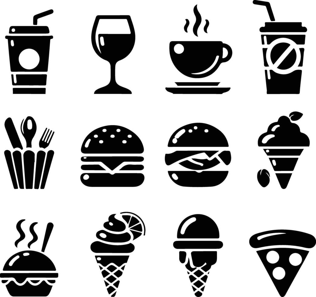 Food and Drink Silhouette vector