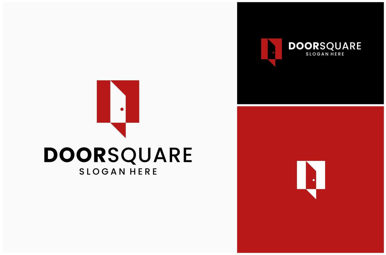Door Room Interior Architecture Indoor Square Frame Simple Logo Design Illustration vector