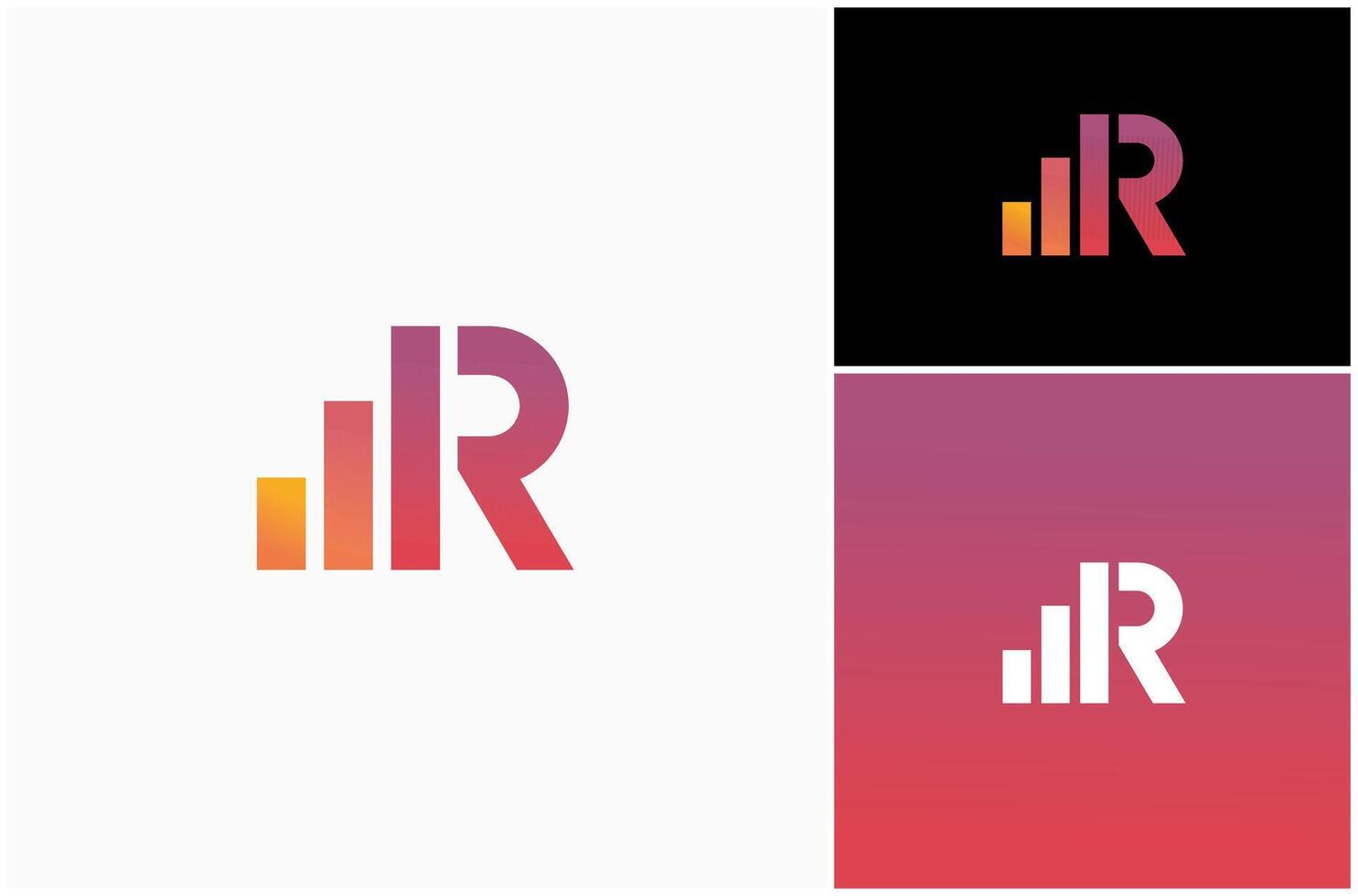 Letter R Finance Accounting Business Consulting Financial Chart Logo Design Illustration vector