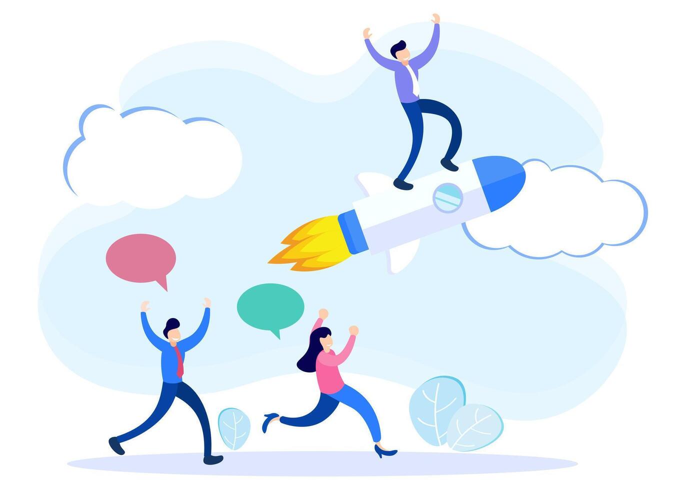 Illustration graphic cartoon character of leadership vector