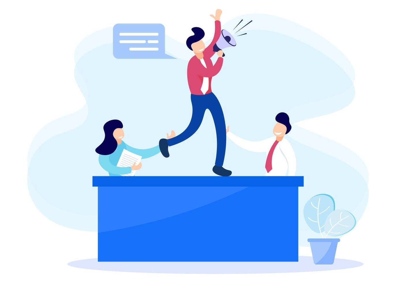 Illustration graphic cartoon character of leadership vector