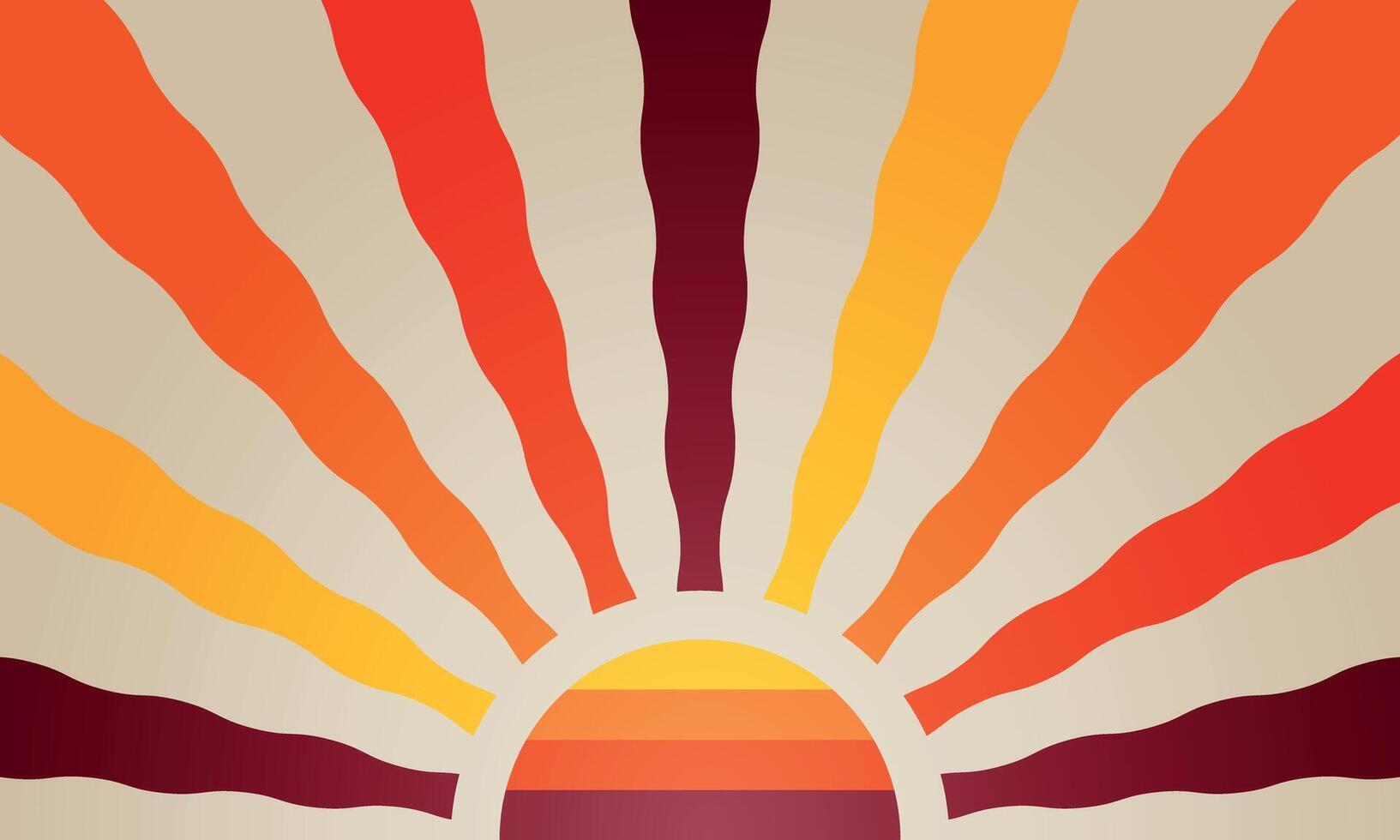 Retro groovy sun background. illustration EPS10 vector