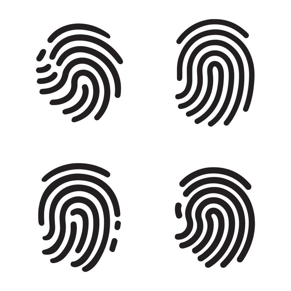 Digital fingerprint, finger print fingerprint lock secure security logo icon illustration vector