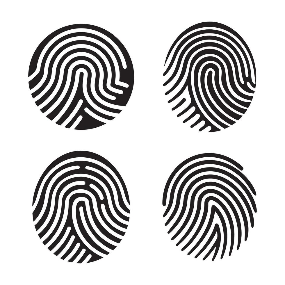Digital fingerprint, finger print fingerprint lock secure security logo icon illustration vector