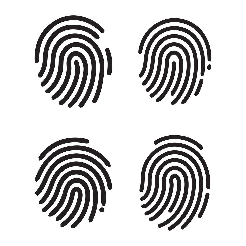Digital fingerprint, finger print fingerprint lock secure security logo icon illustration vector