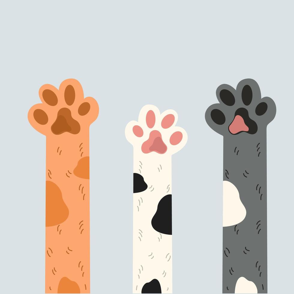Happy international cat day characters design collection. Set of adorable pet animals. Furry human friends home animals. Flat illustration. Cat stickers vector