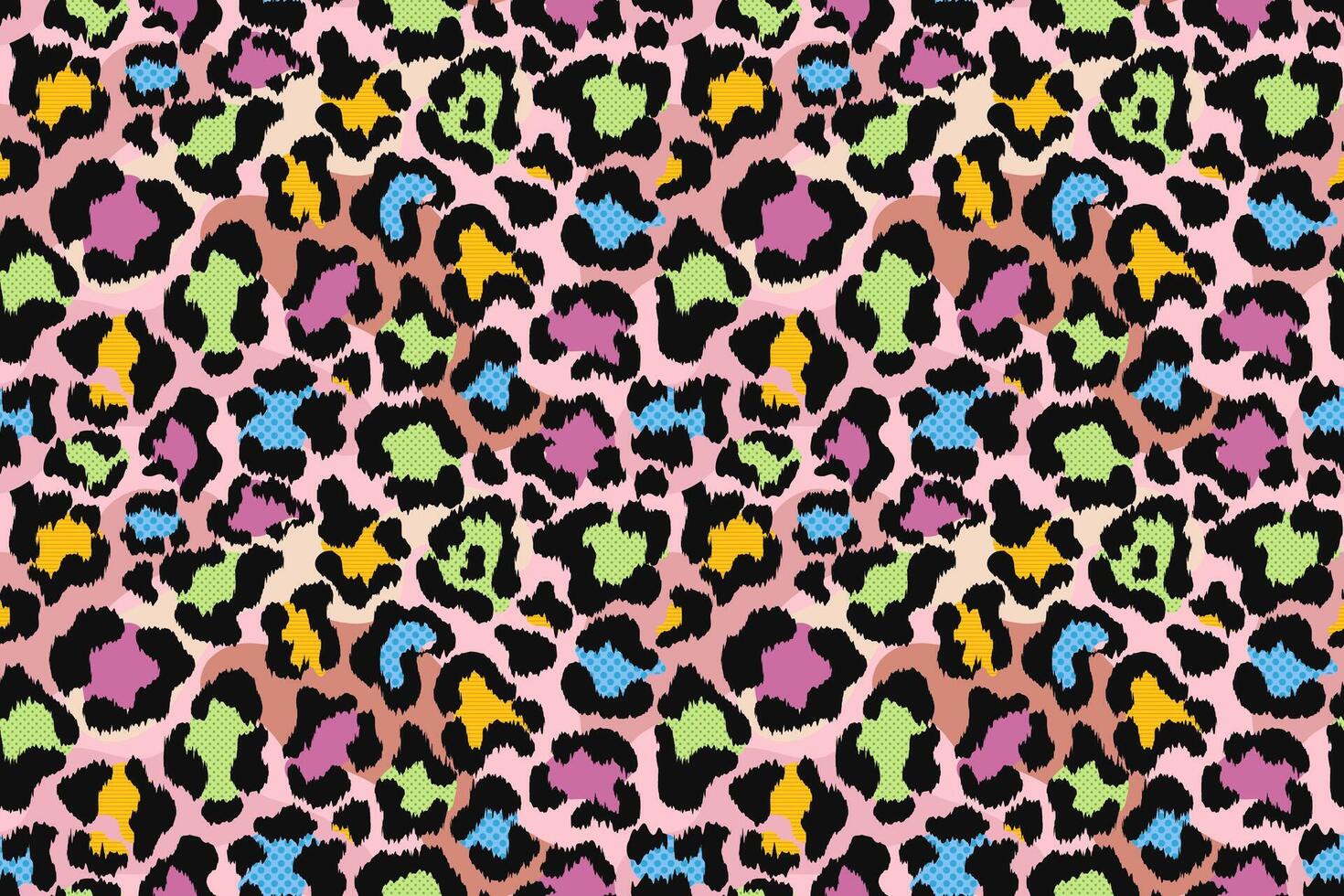 Colorful leopard print seamless pattern. Animal print for fabric, textile, fashion, wallpapper vector