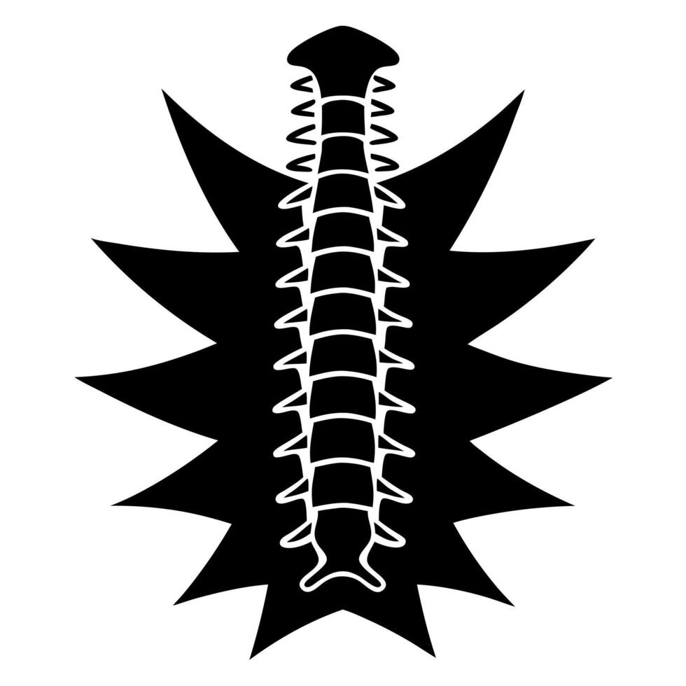 spine diagnostic logo black silhouette illustration vector