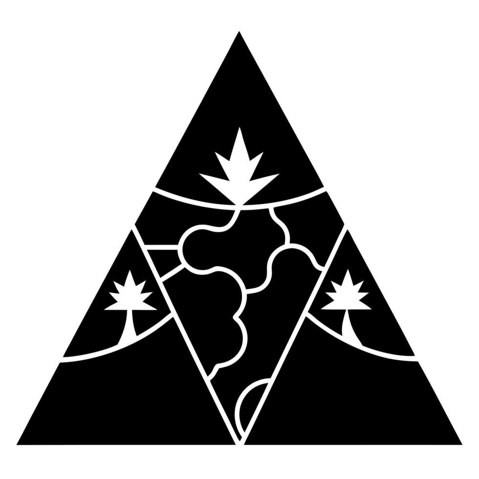 triangle puzzle black silhouette illustration vector
