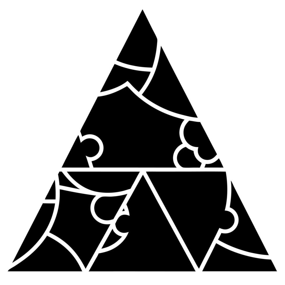triangle puzzle black silhouette illustration vector