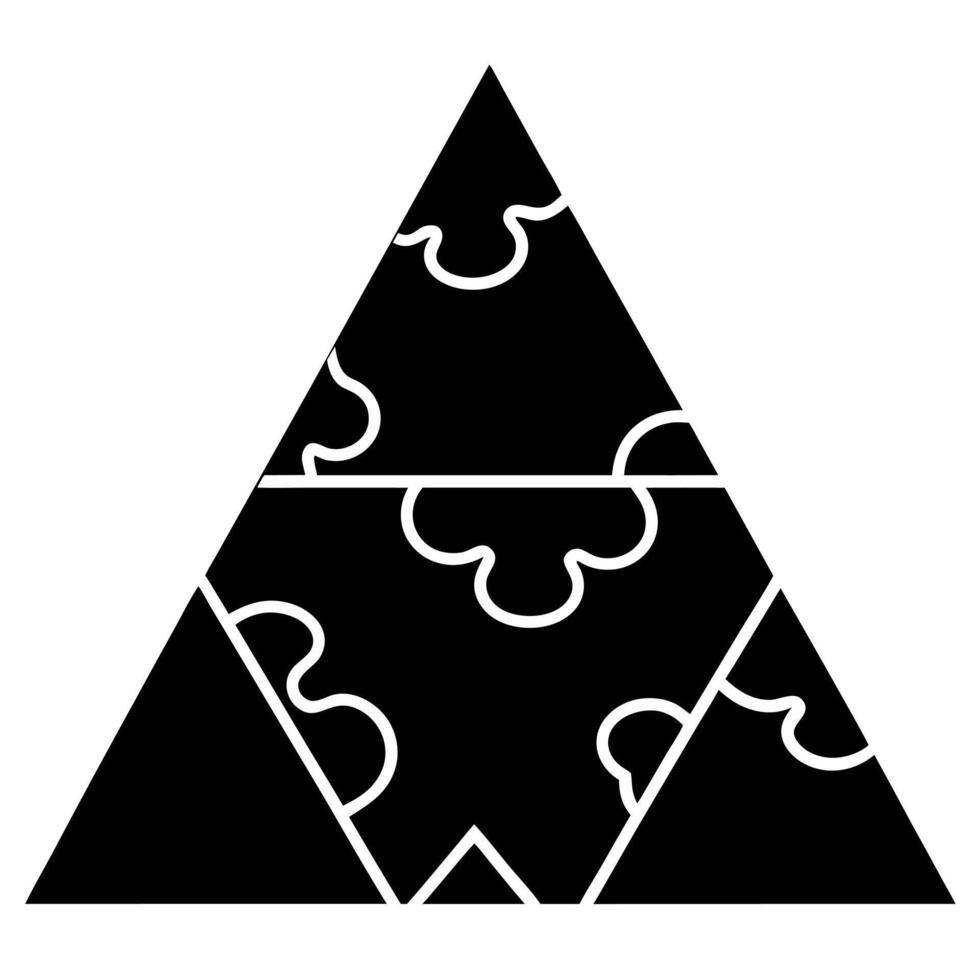 triangle puzzle black silhouette illustration vector
