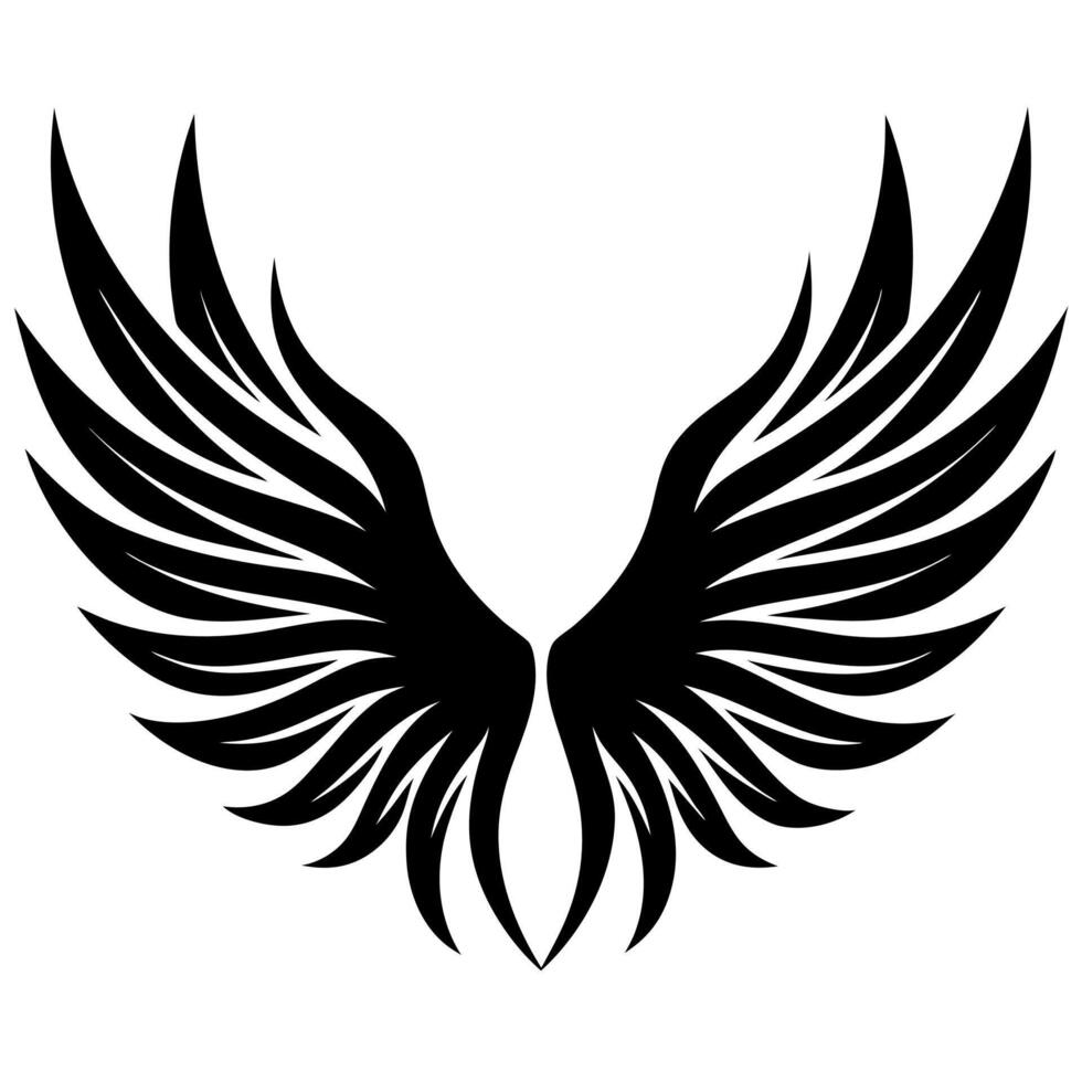 wings tribal black silhouette illustration vector