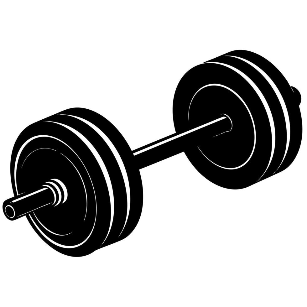 barbell black silhouette illustration vector