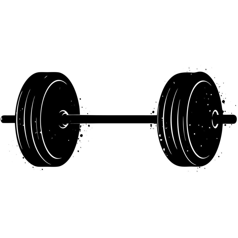 barbell black silhouette illustration vector