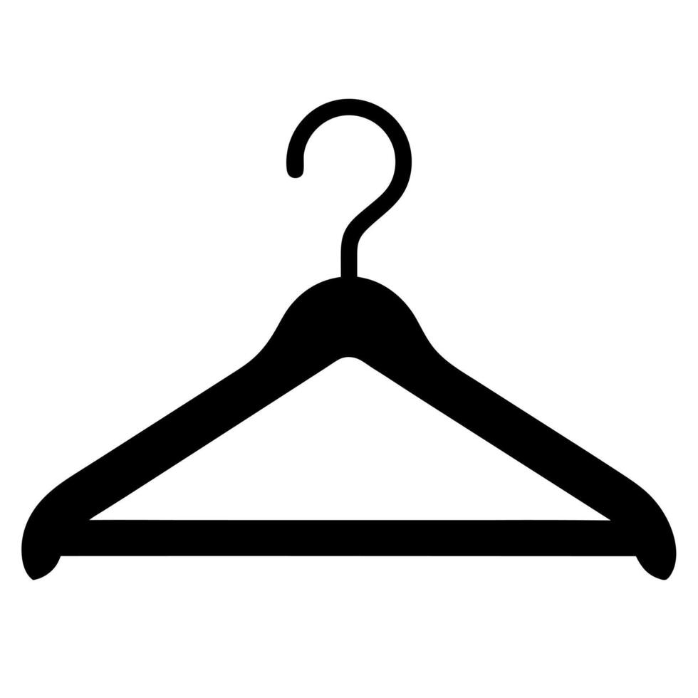 clothes hanger black silhouette illustration vector