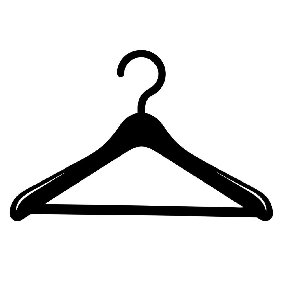 clothes hanger black silhouette illustration vector