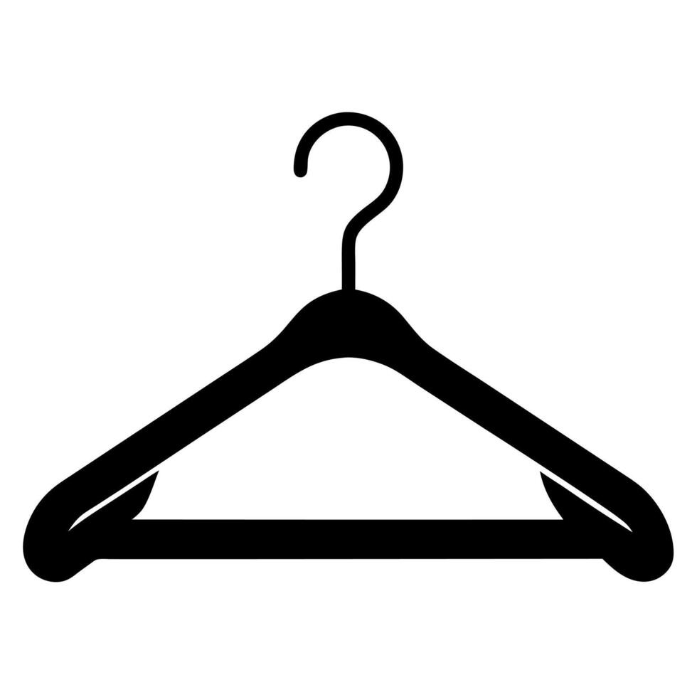 clothes hanger black silhouette illustration vector
