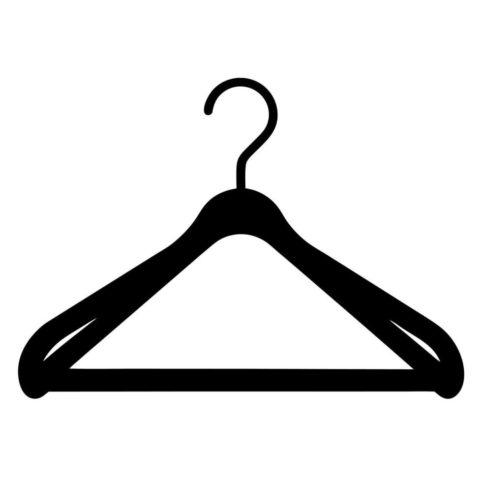 clothes hanger black silhouette illustration vector