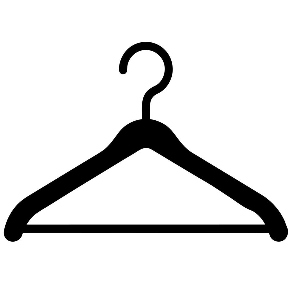 clothes hanger black silhouette illustration vector