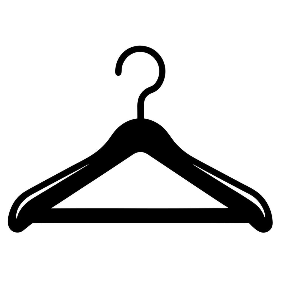 clothes hanger black silhouette illustration vector