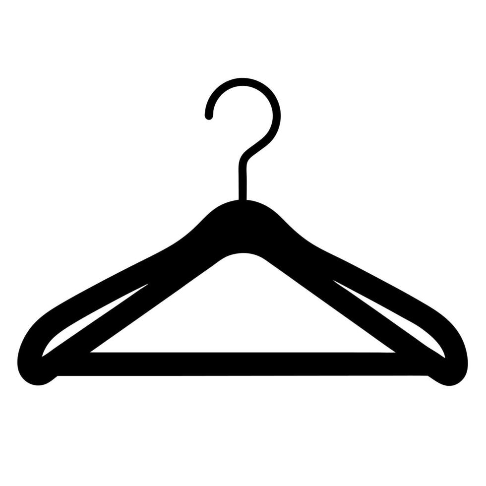 clothes hanger black silhouette illustration vector
