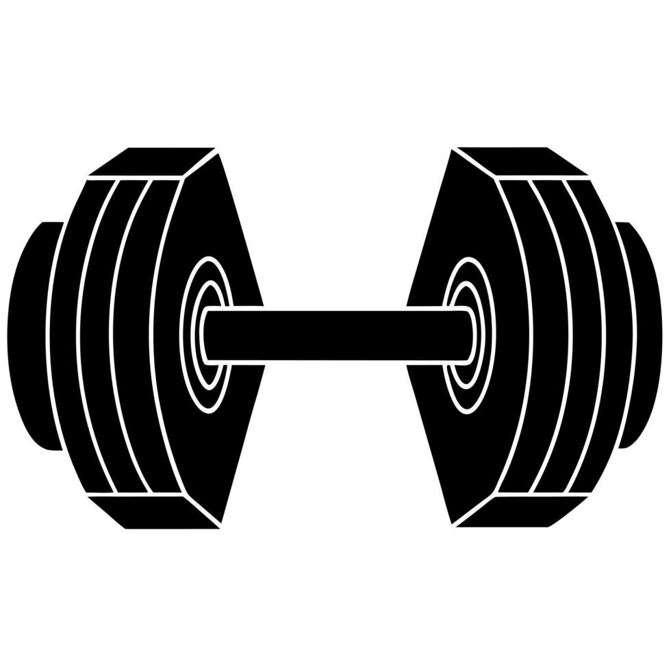 dumbbell black silhouette illustration vector