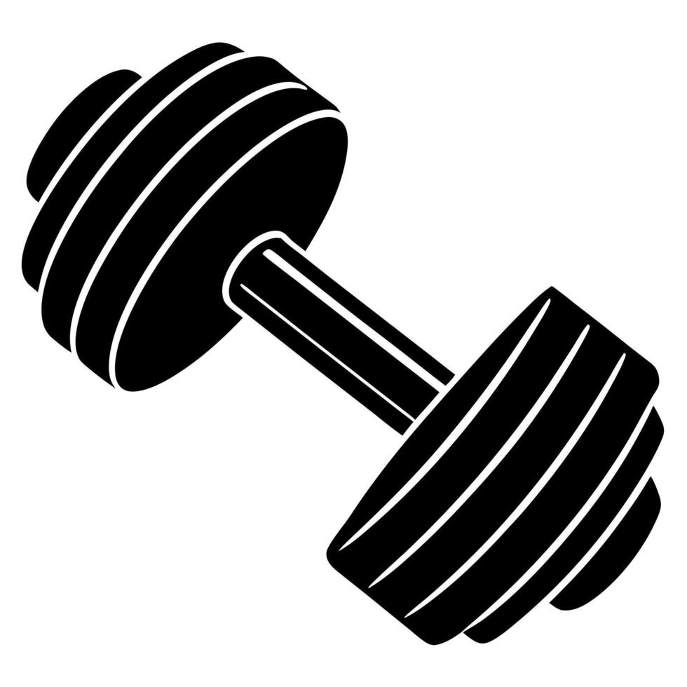 dumbbell black silhouette illustration vector