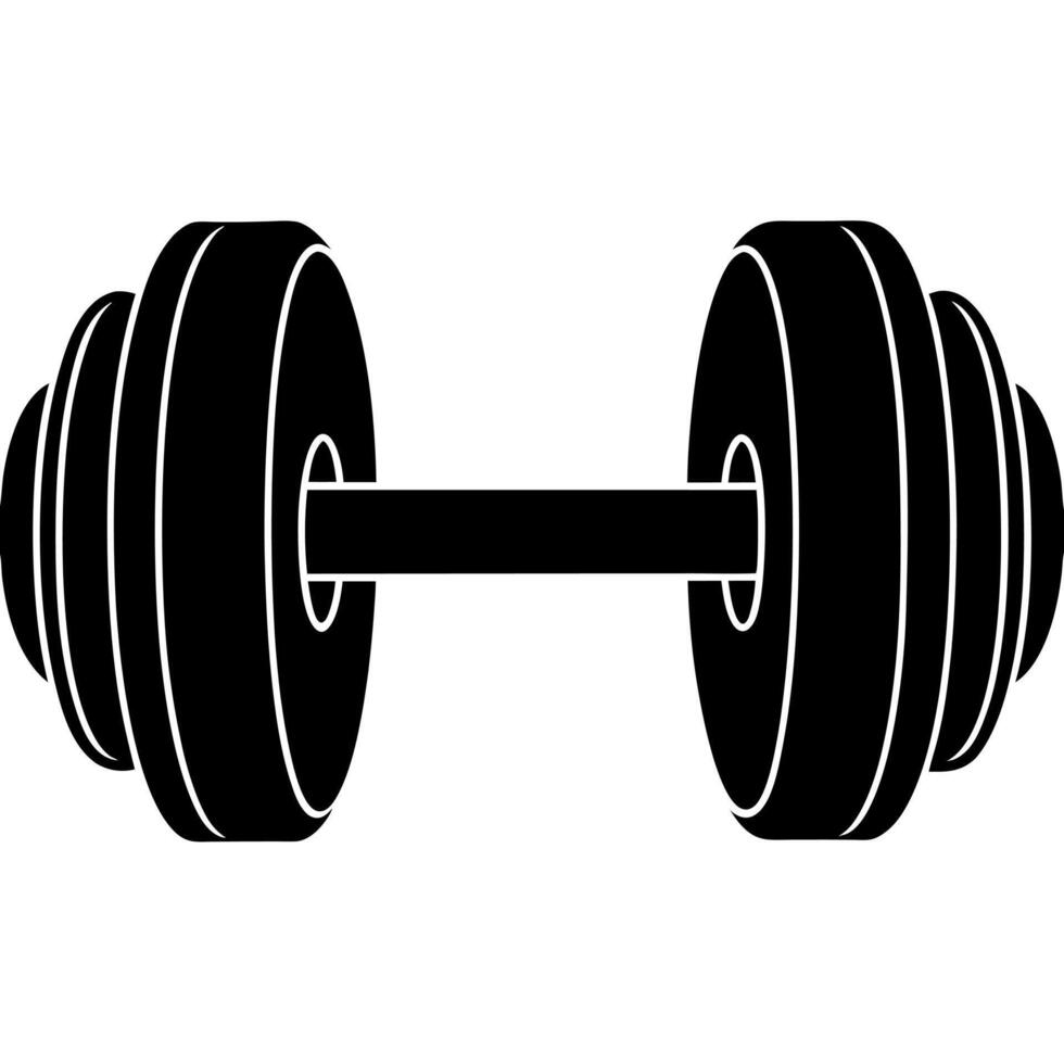 dumbbell black silhouette illustration vector