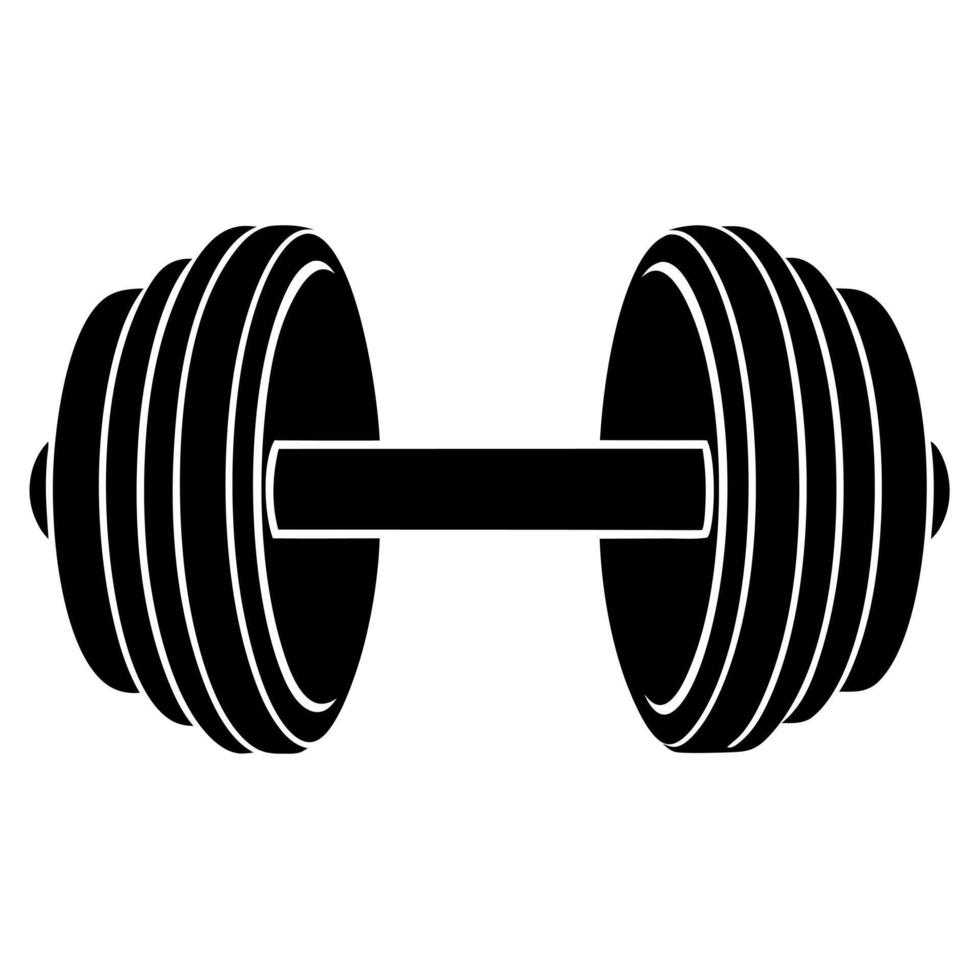 dumbbell black silhouette illustration vector