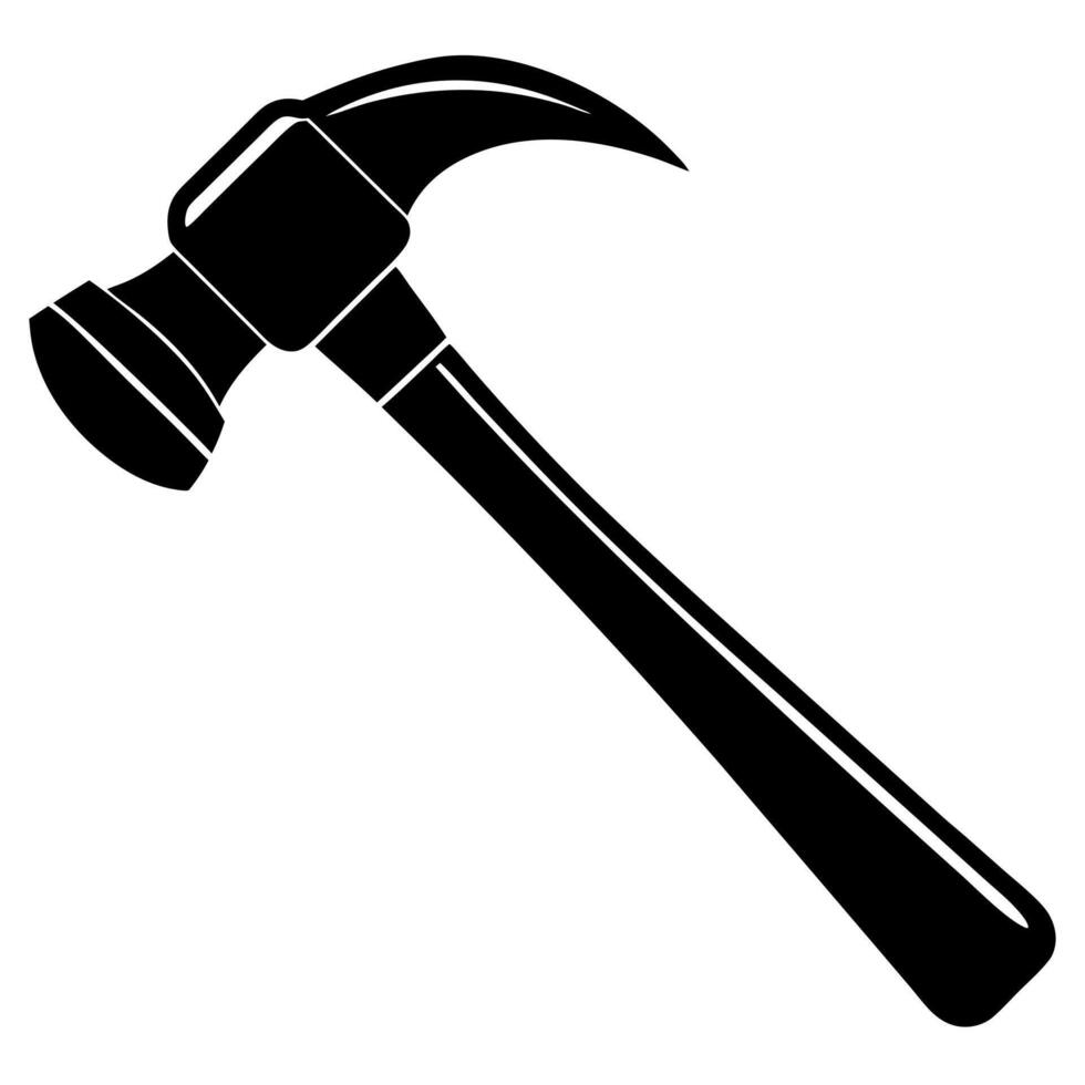 hammer black silhouette illustration vector