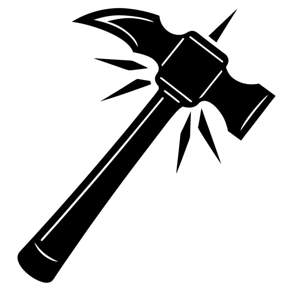 hammer black silhouette illustration vector