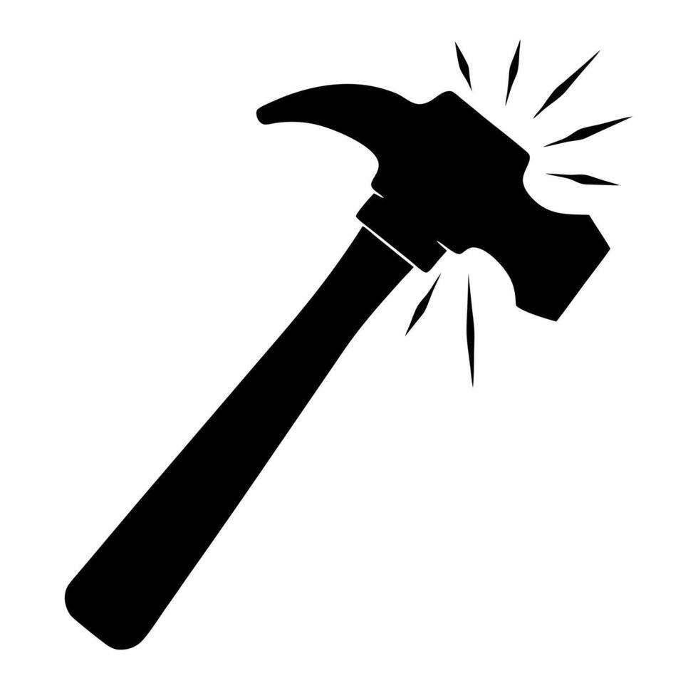 hammer black silhouette illustration vector