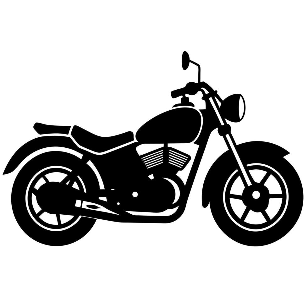 motorcycle black silhouette illustration vector