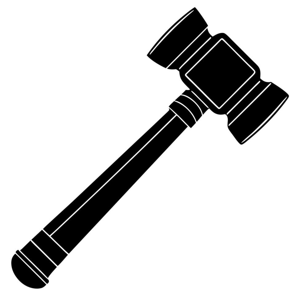 hammer black silhouette illustration vector