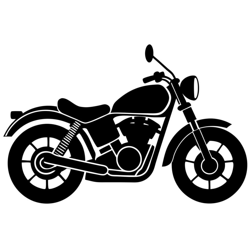 motorcycle black silhouette illustration vector