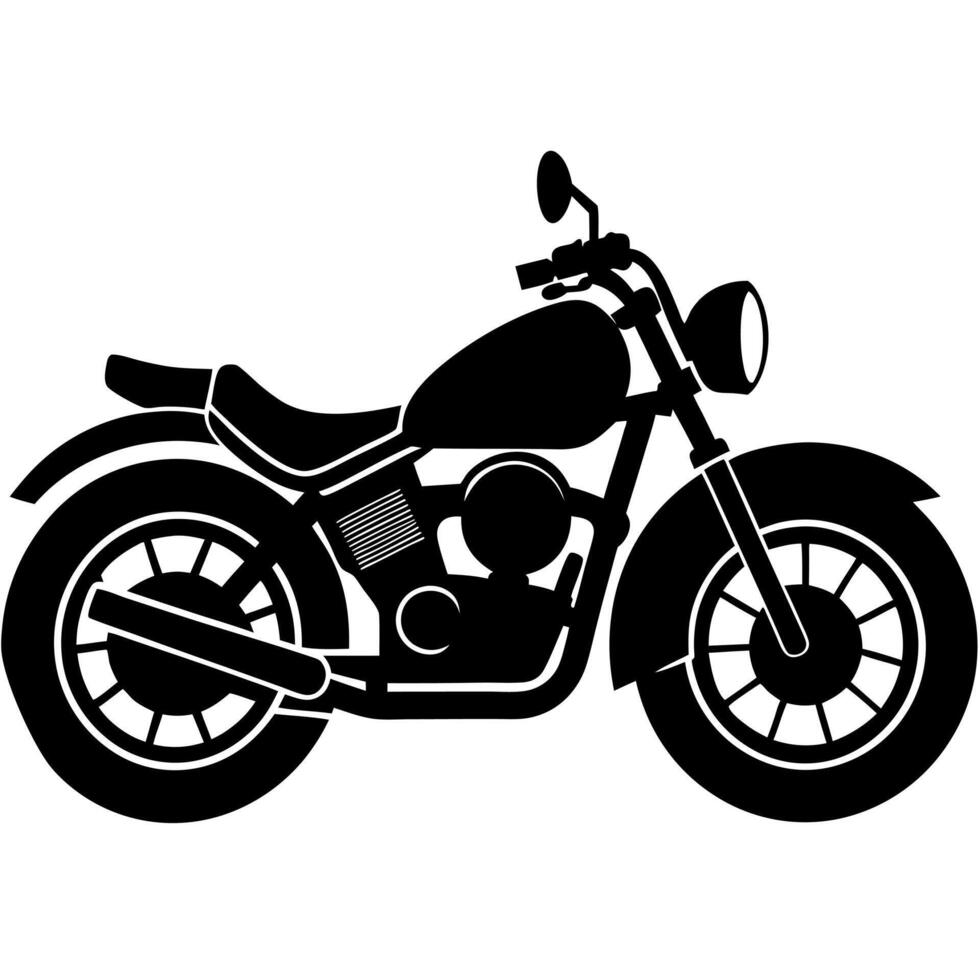 motorcycle black silhouette illustration vector