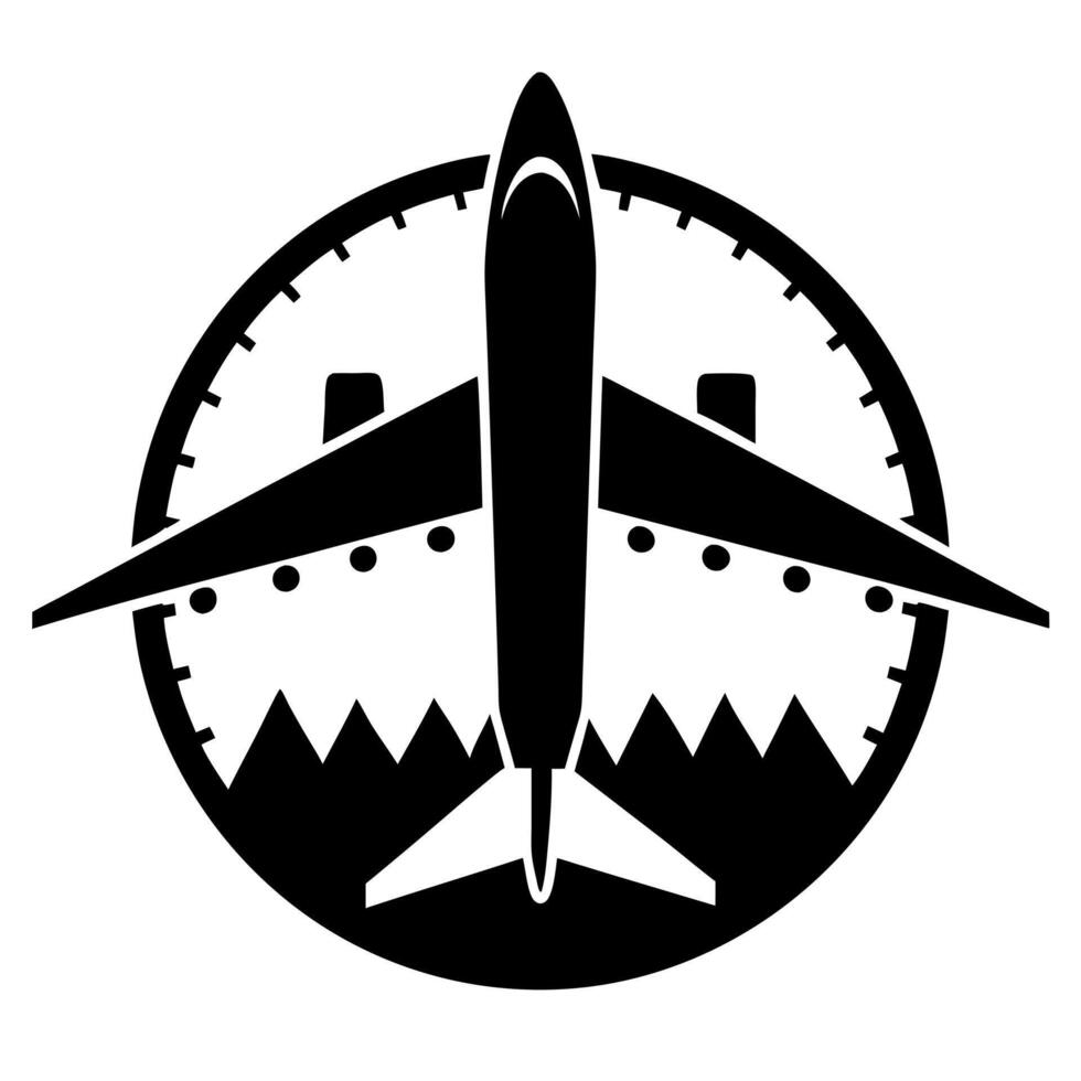 plane black silhouette illustration vector