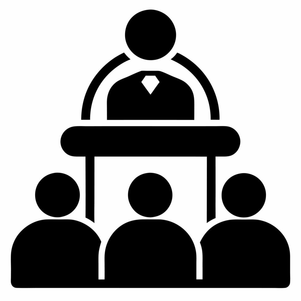 conference black fill icon vector
