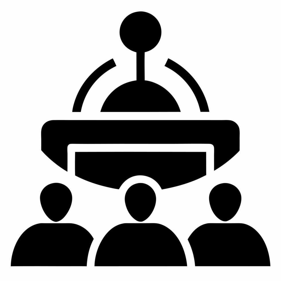 conference black fill icon vector