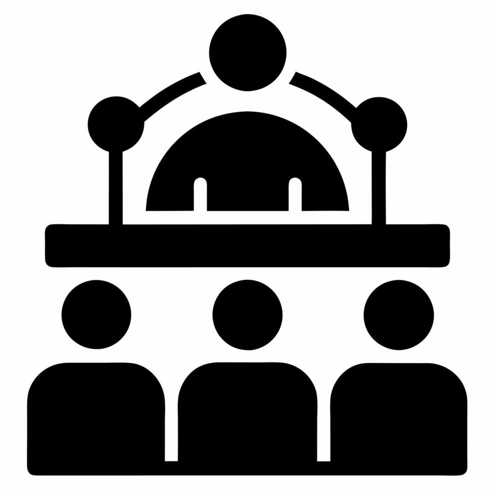 conference black fill icon vector