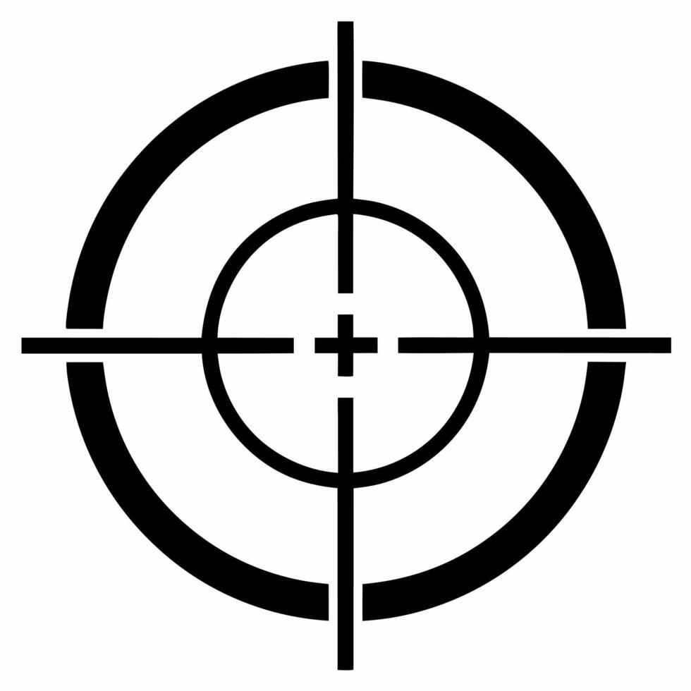 crosshair black fill icon vector